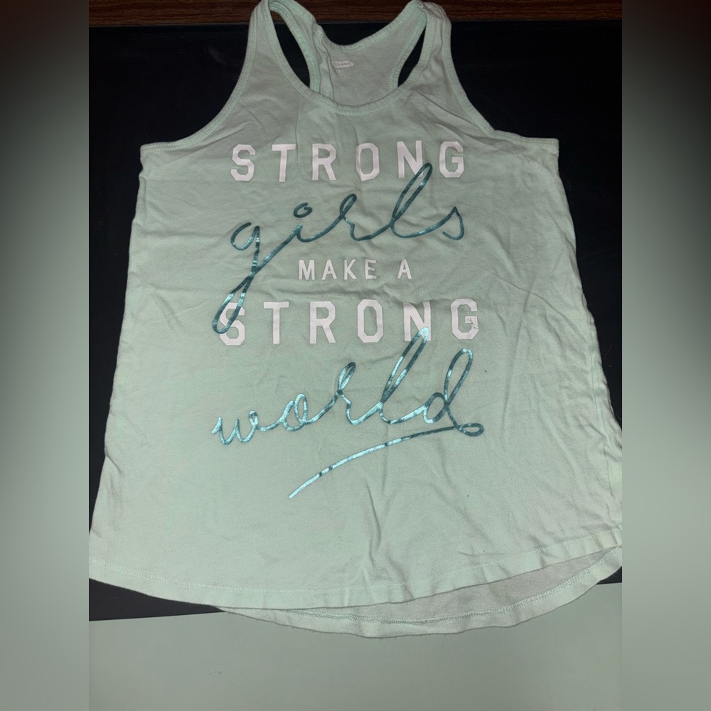 Old Navy Mint Green Graphic Tank Top